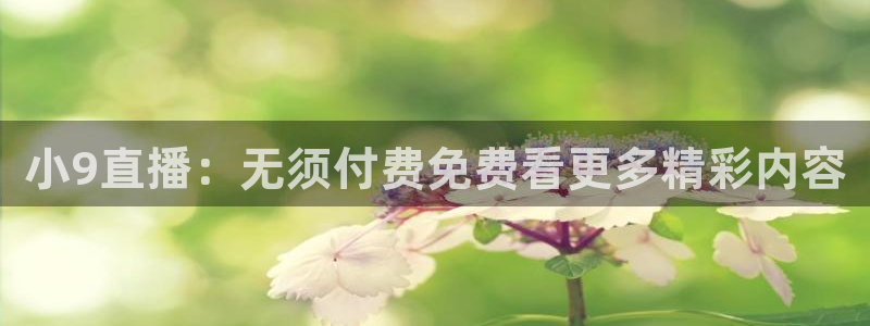 小9直播：无须付费免费看更多精彩内容